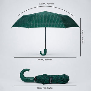 Little Surprise Box 3 Fold Checkered Umbrella | The Mom Store - Green Umbrella