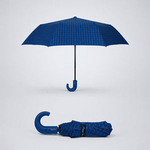 Little Surprise Box 3 Fold Checkered Umbrella | The Mom Store - Navy Blue Umbrella