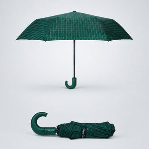 Little Surprise Box 3 Fold Checkered Umbrella | The Mom Store - Green Umbrella