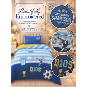 Little Surprise Box 3 Pcs Football Luxe Embroidered Kids Bedding Set - Crib & Mattress Accessories