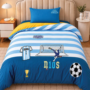 Little Surprise Box 3 Pcs Football Luxe Embroidered Kids Bedding Set - Crib & Mattress Accessories