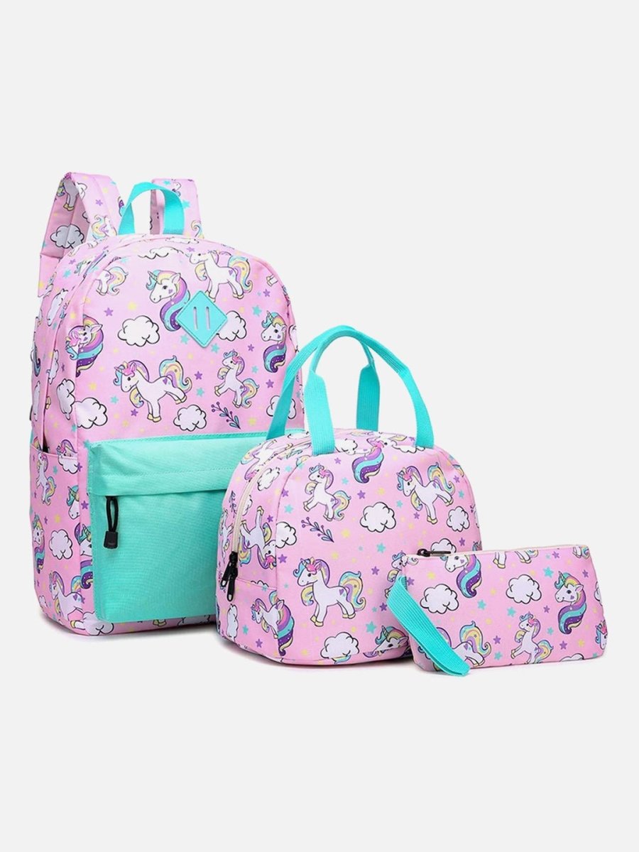 Little Surprise Box 3 pcs Matching Backpack with Lunch Bag & Stationery Pouch - LSB-cloudunicorn-3pcs