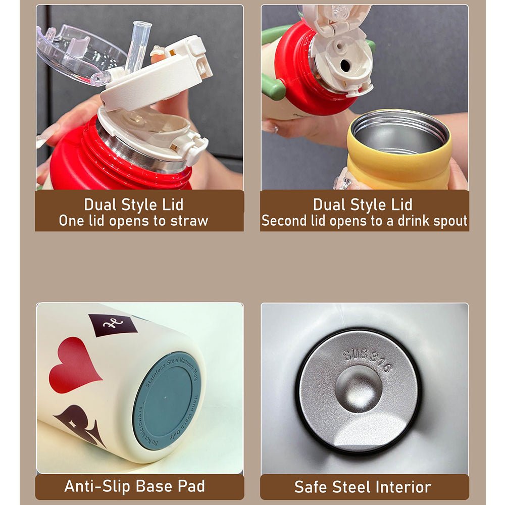 Little Surprise Box 3 - Stripes Stainless Steel Kids Water Bottle, 500ml - Water Bottle