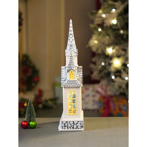 Little Surprise Box 3 Tower Church with Holy Family Decor with Musical Glitter Water, Rotation & Light, Christmas Home Décor - Christmas Decor