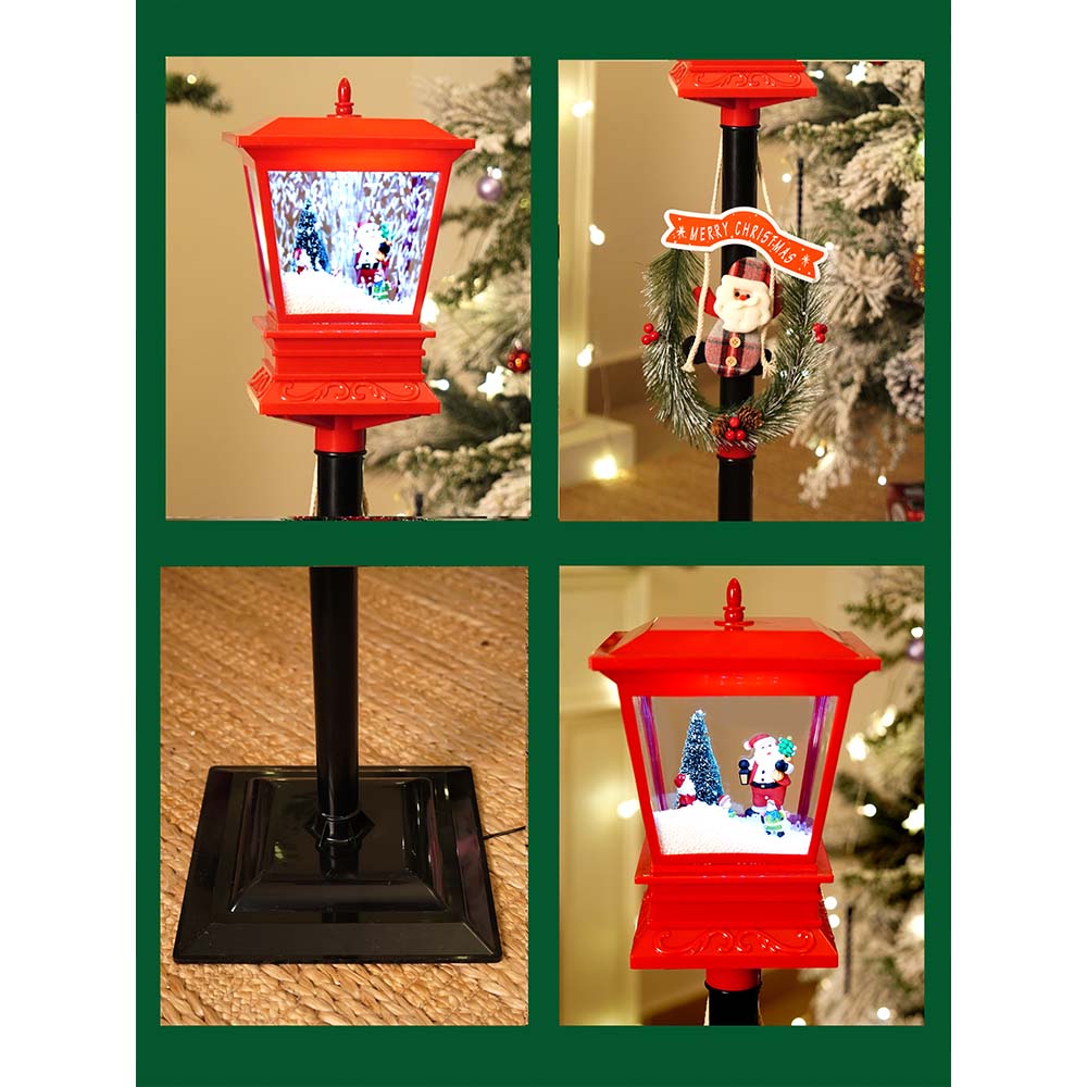 Little Surprise Box 3.5 feet Santa with Kids Snowfall Lamp Post Christmas Decor - Christmas Decor