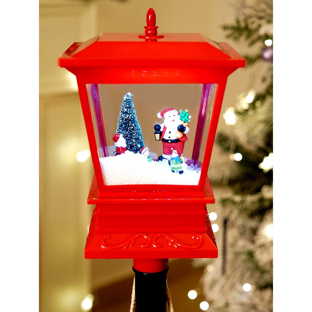 Little Surprise Box 3.5 feet Santa with Kids Snowfall Lamp Post Christmas Decor - Christmas Decor