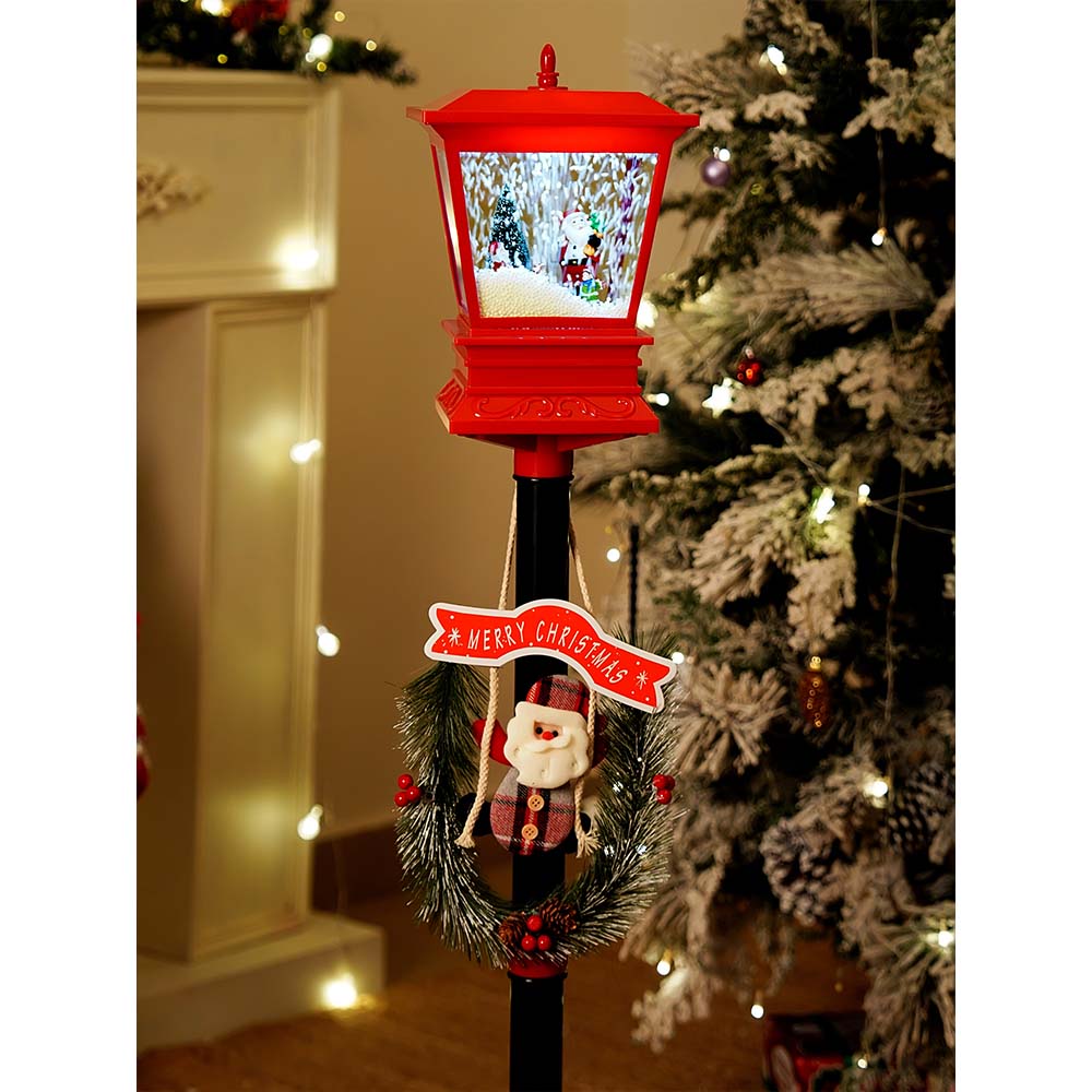 Little Surprise Box 3.5 feet Santa with Kids Snowfall Lamp Post Christmas Decor - Christmas Decor