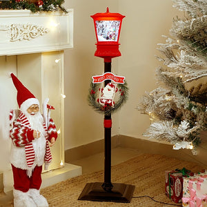 Little Surprise Box 3.5 feet Santa with Tree & Candy Cane Arch Snowfall Lamp Post Christmas Decor - Christmas Decor