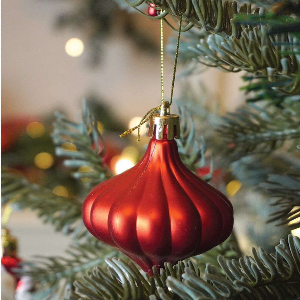 Little Surprise Box 39 pcs Red Stars and White Swirls themed Christmas Balls tree hanging, XMAS Decoration set. - Christmas Decor