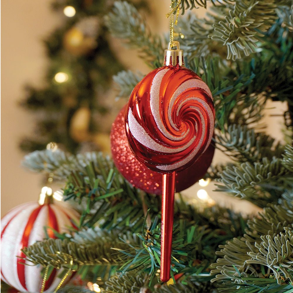 Little Surprise Box 39 pcs Red White Donuts & Candies themed Christmas Balls tree hanging, XMAS Decoration set. - Christmas Decor