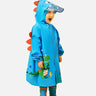 Little Surprise Box 3d Applique Dino Cactus Theme, Knee Length Raincoat for Kids, Bright Blue - LSB-S5-RC-3D-DINOCACTUSBLUE-S