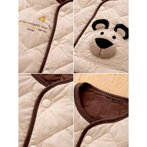 Little Surprise Box 3D Bear Face Sleeveless Winter Jacket for Kids - 2 - 3 Years Kids Sweater