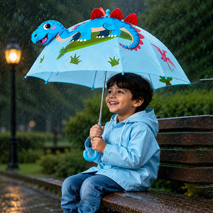 Little Surprise Box 3D Blue Dino Spikes Umbrella Kids | The Mom Store - Monsoon Wear