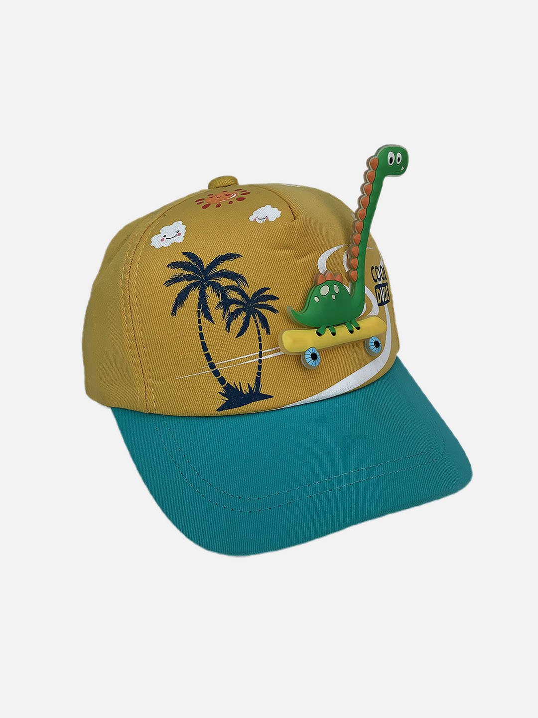 Little Surprise Box 3d Casual Cap for Kids - LSB - Cap - 3Ddinoyelwteal