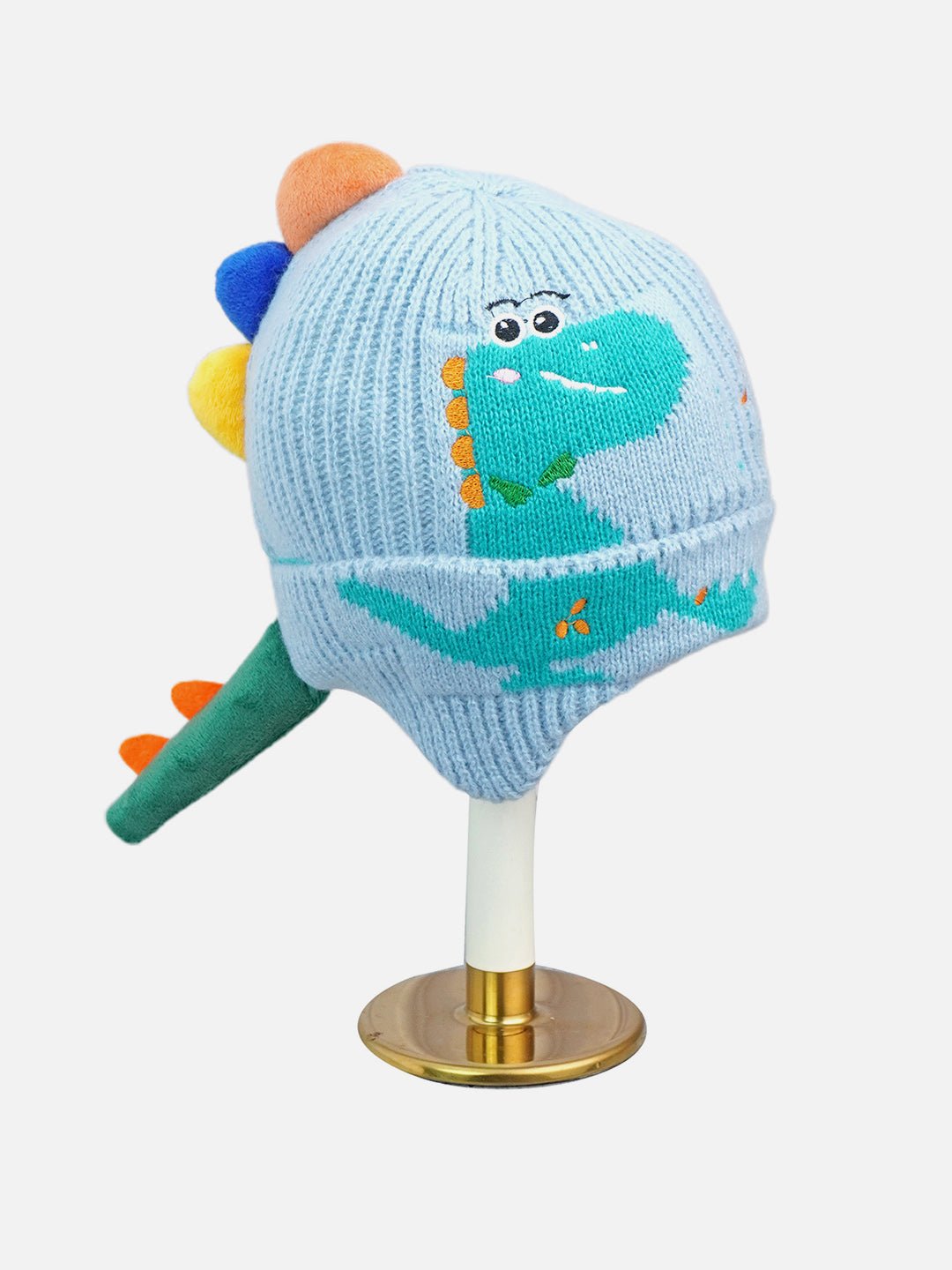 Little Surprise Box 3D Head And Tail Knitten Woolen Winter Cap & Beanie - LSB - WCAP - BLUDINO3DTAIL