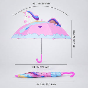Little Surprise Box 3D Pink Unicorn Umbrella Kids | The Mom Store - Monsoon Wear