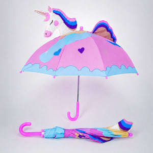 Little Surprise Box 3D Pink Unicorn Umbrella Kids | The Mom Store - Monsoon Wear