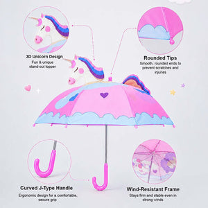 Little Surprise Box 3D Pink Unicorn Umbrella Kids | The Mom Store - Monsoon Wear