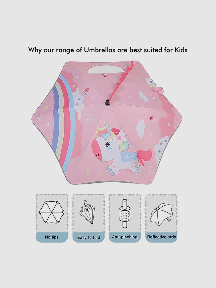 Little Surprise Box, 3d Tail Transparent Patch Kids Umbrella - LSB-UM-Transparent-3dtailunipink
