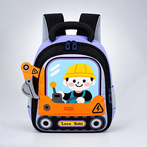 Little Surprise Box 3D Trucker Baby Backpack | The Mom Store - Orange School Bag