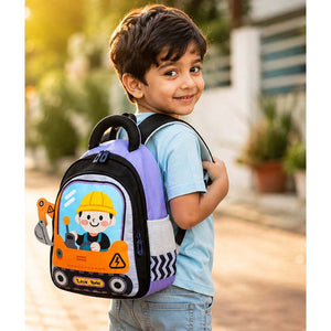 Little Surprise Box 3D Trucker Baby Backpack | The Mom Store - Orange School Bag