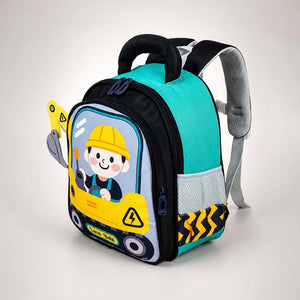 Little Surprise Box 3D Trucker Baby Backpack | The Mom Store - Yellow School Bag