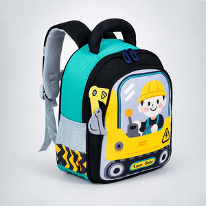 Little Surprise Box 3D Trucker Baby Backpack | The Mom Store - Yellow School Bag