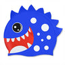 Little Surprise Box, 3d White Polka Silicone Kids Swim Cap, 5 years - 15 years - LSB - SWCAP - WHTPOLKA - COBALT