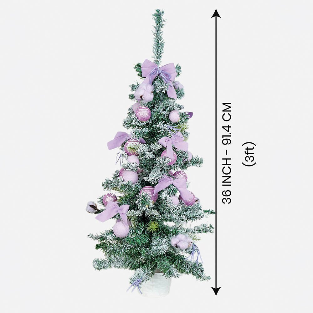 Little Surprise Box 3feet Red Swirl Frosty Bushy Christmas Tree - Pink Christmas Tree