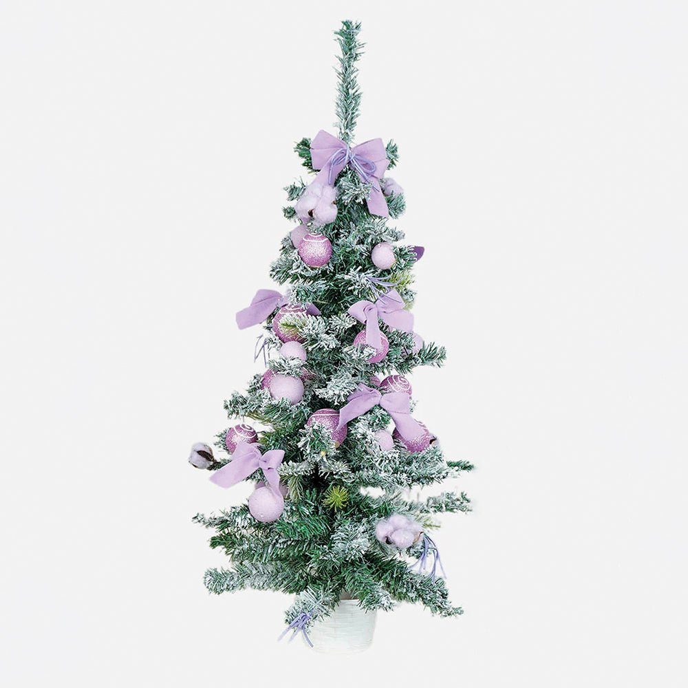 Little Surprise Box 3feet Red Swirl Frosty Bushy Christmas Tree - Pink Christmas Tree