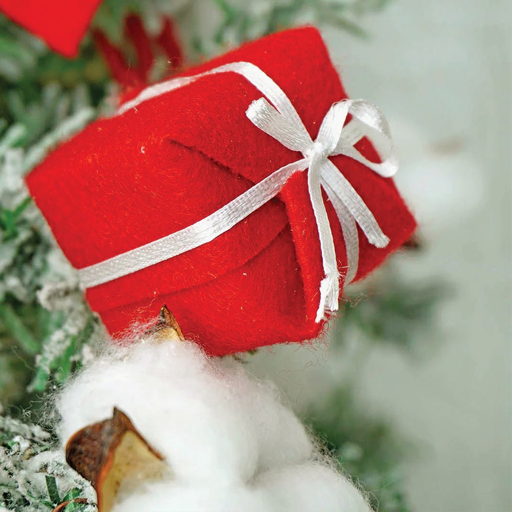 Little Surprise Box 3feet Red Swirl Frosty Bushy Christmas Tree - Red Christmas Tree