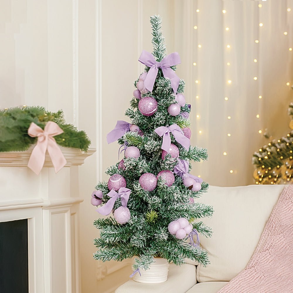Little Surprise Box 3feet Red Swirl Frosty Bushy Christmas Tree - Purple Christmas Tree