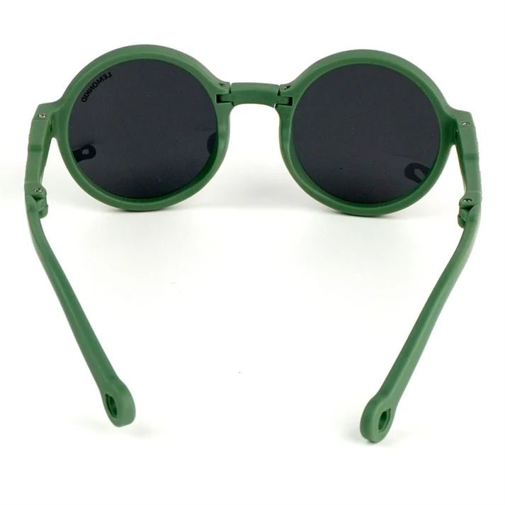 Little Surprise Box 3Fold Round Frame Anti Ultraviolet Sunglasses for Toddlers with Pouch Hardcase Storage - LSB - SUNG - RNDGRNFRM - POUCH