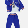 Little Surprise Box, 3pcs Blue & Orange Varsity Jacket with matching Tracks for toddler and Kids - LSB - 3PCS - BLUORNJKTTRCKS - 3 - 4Y
