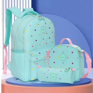 Little Surprise Box, 3pcs Mini Heart Matching Backpack, Lunch Bag and Stationery Pouch - LSB - BG - MNTMINIHEART - 3PCS