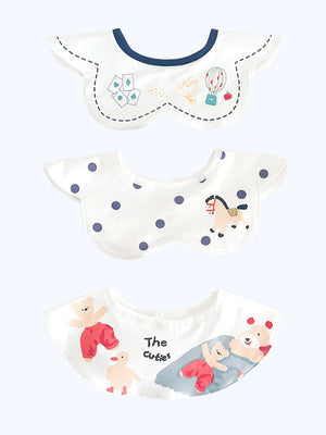Little Surprise Box, 3PCS Set, adjustable button closure & wide shoulder size bibs - LSB - BIBS - TEDDUCK