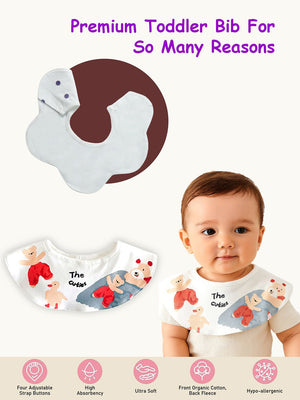Little Surprise Box, 3PCS Set, adjustable button closure & wide shoulder size bibs - LSB - BIBS - TEDDUCK