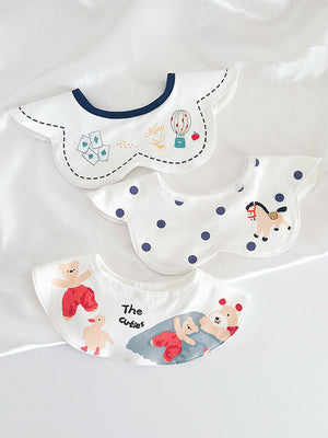 Little Surprise Box, 3PCS Set, adjustable button closure & wide shoulder size bibs - LSB - BIBS - TEDDUCK