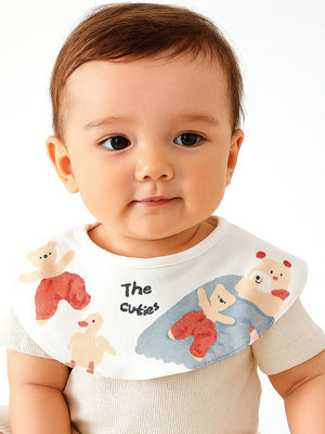 Little Surprise Box, 3PCS Set, adjustable button closure & wide shoulder size bibs - LSB - BIBS - TEDDUCK