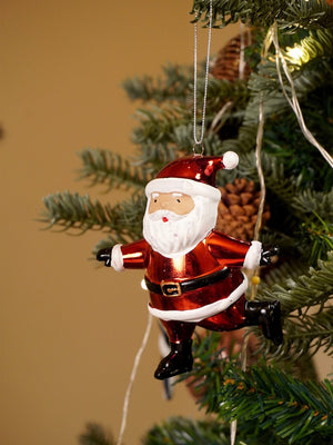 Little Surprise Box 3pcs set of Shiny Red Santa, Elf and Marshmallow Mug christmas Tree Ornaments - Christmas Decor