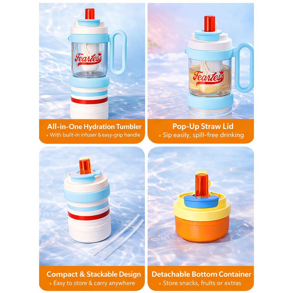 Little Surprise Box 4 - in - 1 Water Bottle for Teens & Adults – 1000 ml - Water Bottle