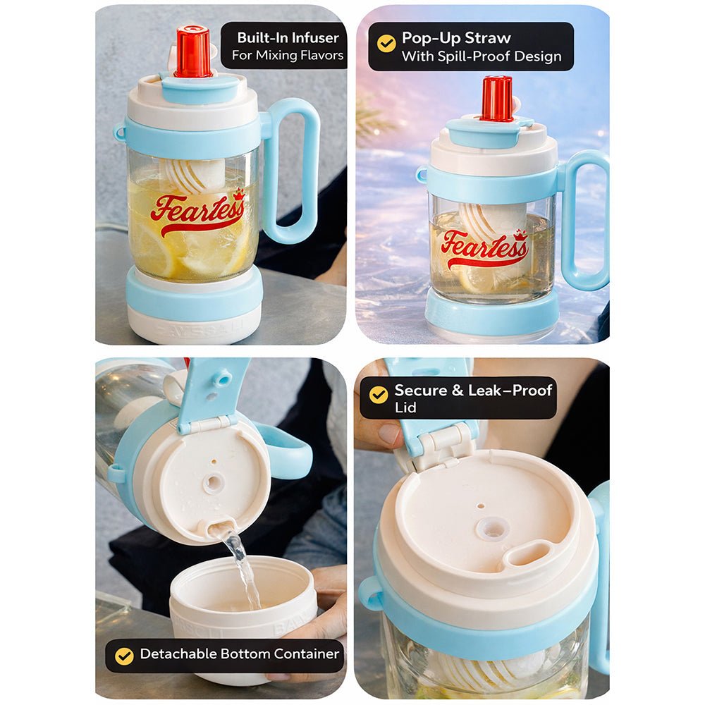 Little Surprise Box 4 - in - 1 Water Bottle for Teens & Adults – 1000 ml - Water Bottle