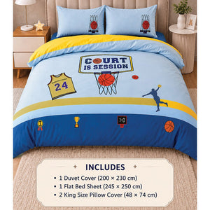 Little Surprise Box 4 Pcs Basketball Luxe Embroidered Kids Bedding Set - Crib & Mattress Accessories