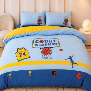 Little Surprise Box 4 Pcs Basketball Luxe Embroidered Kids Bedding Set - Crib & Mattress Accessories