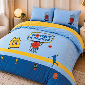 Little Surprise Box 4 Pcs Basketball Luxe Embroidered Kids Bedding Set - Crib & Mattress Accessories