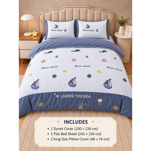 Little Surprise Box 4 Pcs Nautical Luxe Embroidered Bedding Set - Crib & Mattress Accessories