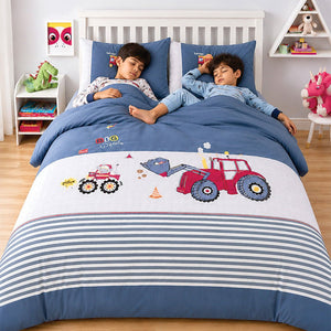 Little Surprise Box 4 Pcs Red Tractor Luxe Embroidered Bedding Set - Crib & Mattress Accessories