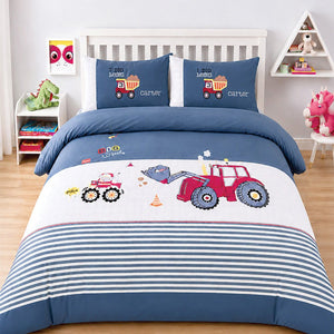 Little Surprise Box 4 Pcs Red Tractor Luxe Embroidered Bedding Set - Crib & Mattress Accessories