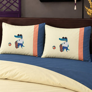 Little Surprise Box 4 Pcs Skateboard Croc Luxe Embroidered Bedding Set - Crib & Mattress Accessories