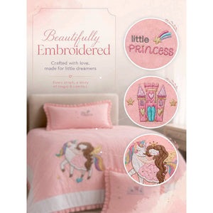 Little Surprise Box 4 Pcs Unicorn Princess Luxe Embroidered Bedding Set - Crib & Mattress Accessories